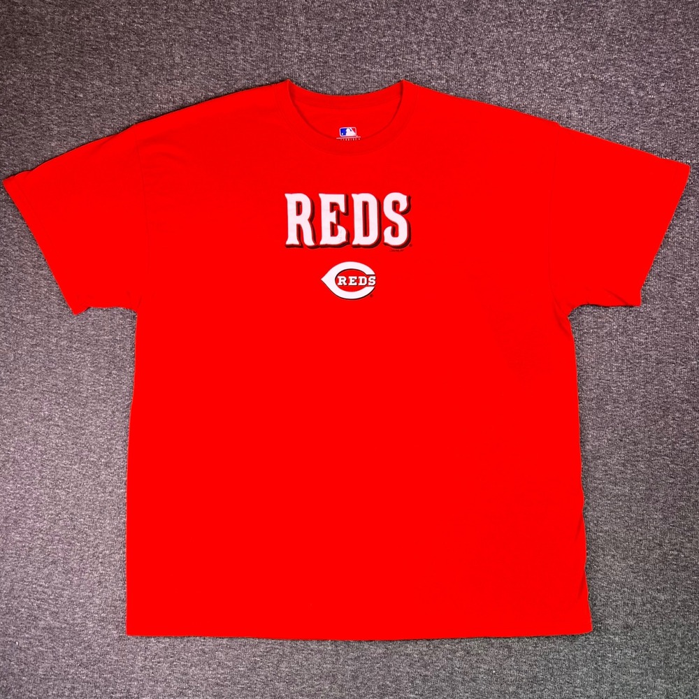 MLB Cincinnati Reds Graphic T Shirt Mens XL Baseball Team Logo‎ Red Tee